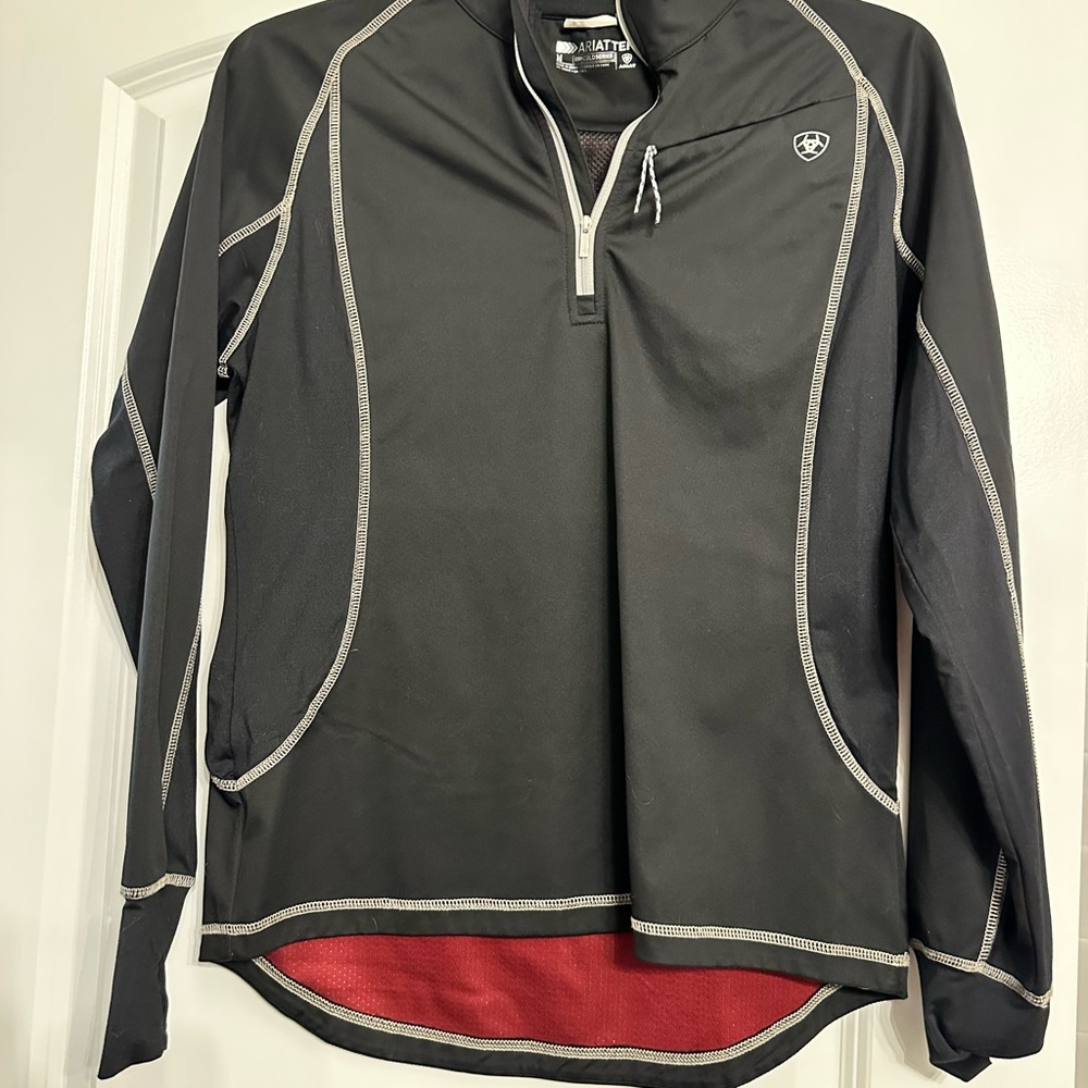 Ariat Black and Red Quarter-Zip Sweatshirt